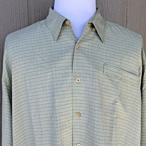 Tommy Bahama Green Check Long Sleeve Dress Shirt XXL